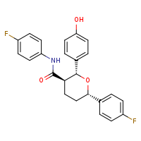 (2R,3R,6S)-N,6-bis(4-fluorophenyl)-2-(4-hydroxyphenyl)oxane-3-carboxamide