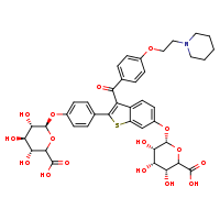(3R,4S,5S,6S)-6-{[2-(4-{[(2R,3S,4R,5R)-6-carboxy-3,4,5-trihydroxyoxan-2-yl]oxy}phenyl)-3-{4-[2-(piperidin-1-yl)ethoxy]benzoyl}-1-benzothiophen-6-yl]oxy}-3,4,5-trihydroxyoxane-2-carboxylic acid