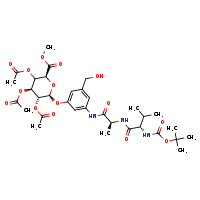 methyl (2S,4S,5R,6S)-3,4,5-tris(acetyloxy)-6-{3-[(2S)-2-[(2S)-2-[(tert-butoxycarbonyl)amino]-3-methylbutanamido]propanamido]-5-(hydroxymethyl)phenoxy}oxane-2-carboxylate