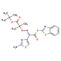 tert-butyl 2-({[1-(2-amino-1,3-thiazol-4-yl)-2-(1,3-benzothiazol-2-ylsulfanyl)-2-oxoethylidene]amino}oxy)-2-methylpropanoate