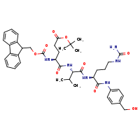 tert-butyl (4S)-4-{[(1S)-1-{[(1S)-4-(carbamoylamino)-1-{[4-(hydroxymethyl)phenyl]carbamoyl}butyl]carbamoyl}-2-methylpropyl]carbamoyl}-4-{[(9H-fluoren-9-ylmethoxy)carbonyl]amino}butanoate