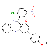 10-(2-chloro-5-nitrophenyl)-14-(4-methoxyphenyl)-2,9-diazatricyclo[9.4.0.0³,?]pentadeca-1(11),3,5,7-tetraen-12-one