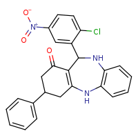 10-(2-chloro-5-nitrophenyl)-14-phenyl-2,9-diazatricyclo[9.4.0.0³,?]pentadeca-1(11),3(8),4,6-tetraen-12-one