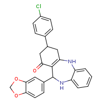 10-(2H-1,3-benzodioxol-5-yl)-14-(4-chlorophenyl)-2,9-diazatricyclo[9.4.0.0³,?]pentadeca-1(11),3,5,7-tetraen-12-one