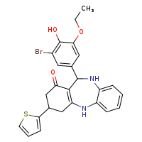 10-(3-bromo-5-ethoxy-4-hydroxyphenyl)-14-(thiophen-2-yl)-2,9-diazatricyclo[9.4.0.0³,?]pentadeca-1(11),3,5,7-tetraen-12-one