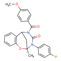 10-(4-fluorophenyl)-12-(4-methoxybenzoyl)-9-methyl-8-oxa-10,12-diazatricyclo[7.3.1.0²,?]trideca-2(7),3,5-trien-11-one