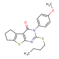 10-(butylsulfanyl)-11-(4-methoxyphenyl)-7-thia-9,11-diazatricyclo[6.4.0.0²,?]dodeca-1(8),2(6),9-trien-12-one