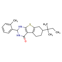 11-(2-methylbutan-2-yl)-5-(2-methylphenyl)-8-thia-4,6-diazatricyclo[7.4.0.0²,?]trideca-1(9),2(7)-dien-3-one