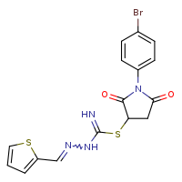 1-{[1-(4-bromophenyl)-2,5-dioxopyrrolidin-3-yl]sulfanyl}-N-[(E)-(thiophen-2-ylmethylidene)amino]methanimidamide