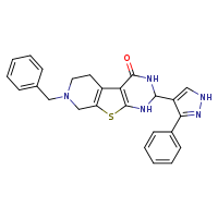 11-benzyl-5-(3-phenyl-1H-pyrazol-4-yl)-8-thia-4,6,11-triazatricyclo[7.4.0.0²,?]trideca-1(9),2(7)-dien-3-one