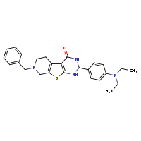 11-benzyl-5-[4-(diethylamino)phenyl]-8-thia-4,6,11-triazatricyclo[7.4.0.0²,?]trideca-1(9),2(7)-dien-3-one