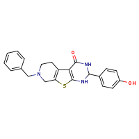 11-benzyl-5-(4-hydroxyphenyl)-8-thia-4,6,11-triazatricyclo[7.4.0.0²,?]trideca-1(9),2(7)-dien-3-one