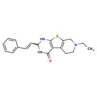 11-ethyl-5-[(1Z)-2-phenylethenyl]-8-thia-4,6,11-triazatricyclo[7.4.0.0²,?]trideca-1(9),2(7)-dien-3-one