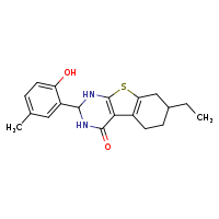 11-ethyl-5-(2-hydroxy-5-methylphenyl)-8-thia-4,6-diazatricyclo[7.4.0.0²,?]trideca-1(9),2(7)-dien-3-one