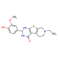 11-ethyl-5-(4-hydroxy-3-methoxyphenyl)-8-thia-4,6,11-triazatricyclo[7.4.0.0²,?]trideca-1(9),2(7)-dien-3-one