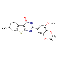 11-methyl-5-(3,4,5-trimethoxyphenyl)-8-thia-4,6-diazatricyclo[7.4.0.0²,?]trideca-1(9),2(7)-dien-3-one