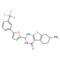 11-methyl-5-{5-[3-(trifluoromethyl)phenyl]furan-2-yl}-8-thia-4,6-diazatricyclo[7.4.0.0²,?]trideca-1(9),2(7)-dien-3-one