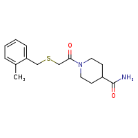 1-(2-{[(2-methylphenyl)methyl]sulfanyl}acetyl)piperidine-4-carboxamide