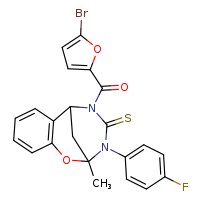12-(5-bromofuran-2-carbonyl)-10-(4-fluorophenyl)-9-methyl-8-oxa-10,12-diazatricyclo[7.3.1.0²,?]trideca-2(7),3,5-triene-11-thione