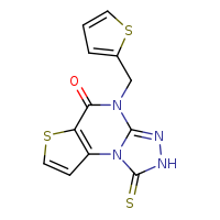 12-sulfanylidene-8-[(thiophen-2-yl)methyl]-5-thia-1,8,10,11-tetraazatricyclo[7.3.0.0²,?]dodeca-2(6),3,9-trien-7-one