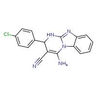 13-amino-11-(4-chlorophenyl)-1,8,10-triazatricyclo[7.4.0.0²,?]trideca-2,4,6,8,12-pentaene-12-carbonitrile