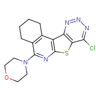 13-chloro-8-(morpholin-4-yl)-11-thia-9,14,15,16-tetraazatetracyclo[8.7.0.0²,?.0¹²,¹?]heptadeca-1(10),2(7),8,12(17),13,15-hexaene