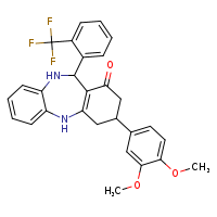 14-(3,4-dimethoxyphenyl)-10-[2-(trifluoromethyl)phenyl]-2,9-diazatricyclo[9.4.0.0³,?]pentadeca-1(11),3,5,7-tetraen-12-one