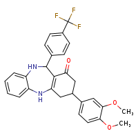 14-(3,4-dimethoxyphenyl)-10-[4-(trifluoromethyl)phenyl]-2,9-diazatricyclo[9.4.0.0³,?]pentadeca-1(11),3,5,7-tetraen-12-one
