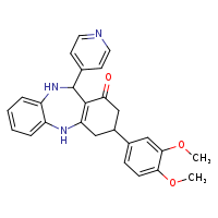 14-(3,4-dimethoxyphenyl)-10-(pyridin-4-yl)-2,9-diazatricyclo[9.4.0.0³,?]pentadeca-1(11),3,5,7-tetraen-12-one