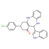 14-(4-chlorophenyl)-10-(1H-indol-3-yl)-2,9-diazatricyclo[9.4.0.0³,?]pentadeca-1(11),3,5,7-tetraen-12-one