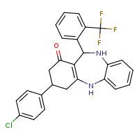 14-(4-chlorophenyl)-10-[2-(trifluoromethyl)phenyl]-2,9-diazatricyclo[9.4.0.0³,?]pentadeca-1(11),3,5,7-tetraen-12-one