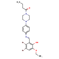 1-(4-{4-[(E)-[(2,3-dibromo-5-ethoxy-6-hydroxyphenyl)methylidene]amino]phenyl}piperazin-1-yl)butan-1-one