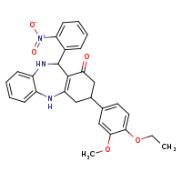 14-(4-ethoxy-3-methoxyphenyl)-10-(2-nitrophenyl)-2,9-diazatricyclo[9.4.0.0³,?]pentadeca-1(11),3,5,7-tetraen-12-one