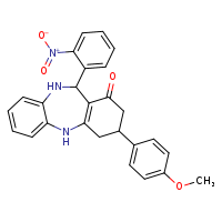 14-(4-methoxyphenyl)-10-(2-nitrophenyl)-2,9-diazatricyclo[9.4.0.0³,?]pentadeca-1(11),3,5,7-tetraen-12-one