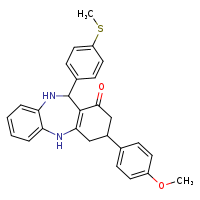 14-(4-methoxyphenyl)-10-[4-(methylsulfanyl)phenyl]-2,9-diazatricyclo[9.4.0.0³,?]pentadeca-1(11),3,5,7-tetraen-12-one