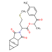 1-(4-methylphenyl)-1-oxopropan-2-yl 2-{3,5-dioxo-4-azatetracyclo[5.3.2.0²,?.0?,¹?]dodec-11-en-4-yl}-4-(methylsulfanyl)butanoate