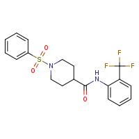 1-(benzenesulfonyl)-N-[2-(trifluoromethyl)phenyl]piperidine-4-carboxamide
