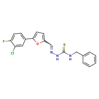 1-benzyl-3-[(E)-{[5-(3-chloro-4-fluorophenyl)furan-2-yl]methylidene}amino]thiourea
