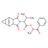 1-oxo-1-phenylpropan-2-yl 2-{3,5-dioxo-4-azatetracyclo[5.3.2.0²,?.0?,¹?]dodec-11-en-4-yl}-3-methylbutanoate