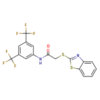 2-(1,3-benzothiazol-2-ylsulfanyl)-N-[3,5-bis(trifluoromethyl)phenyl]acetamide