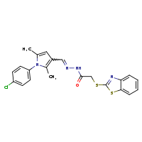 2-(1,3-benzothiazol-2-ylsulfanyl)-N'-[(E)-[1-(4-chlorophenyl)-2,5-dimethylpyrrol-3-yl]methylidene]acetohydrazide