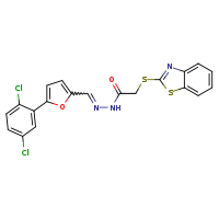 2-(1,3-benzothiazol-2-ylsulfanyl)-N'-[(E)-[5-(2,5-dichlorophenyl)furan-2-yl]methylidene]acetohydrazide