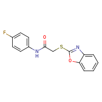 2-(1,3-benzoxazol-2-ylsulfanyl)-N-(4-fluorophenyl)acetamide