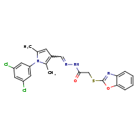 2-(1,3-benzoxazol-2-ylsulfanyl)-N'-[(E)-[1-(3,5-dichlorophenyl)-2,5-dimethylpyrrol-3-yl]methylidene]acetohydrazide