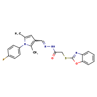 2-(1,3-benzoxazol-2-ylsulfanyl)-N'-[(E)-[1-(4-fluorophenyl)-2,5-dimethylpyrrol-3-yl]methylidene]acetohydrazide