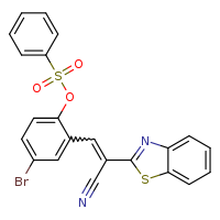 2-[(1E)-2-(1,3-benzothiazol-2-yl)-2-cyanoeth-1-en-1-yl]-4-bromophenyl benzenesulfonate