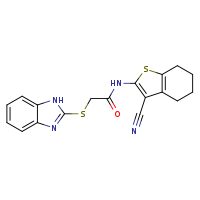 2-(1H-1,3-benzodiazol-2-ylsulfanyl)-N-(3-cyano-4,5,6,7-tetrahydro-1-benzothiophen-2-yl)acetamide