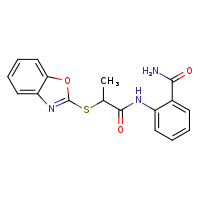 2-[2-(1,3-benzoxazol-2-ylsulfanyl)propanamido]benzamide