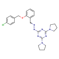 2-[2-({2-[(4-chlorophenyl)methoxy]phenyl}methyl)diazen-1-yl]-4,6-bis(pyrrolidin-1-yl)-1,3,5-triazine