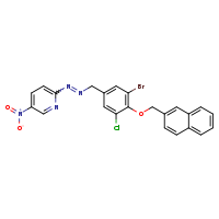 2-(2-{[3-bromo-5-chloro-4-(naphthalen-2-ylmethoxy)phenyl]methyl}diazen-1-yl)-5-nitropyridine